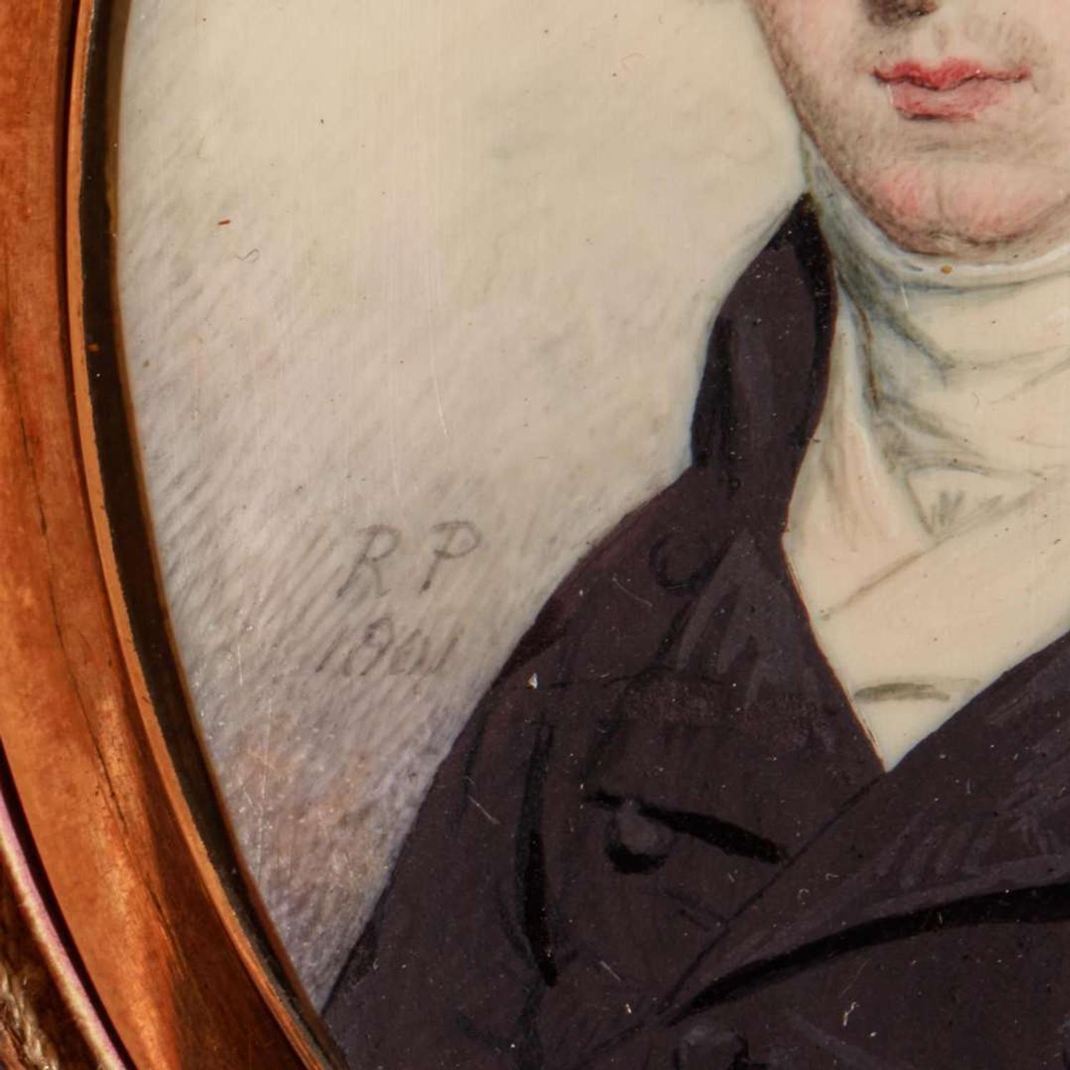 Raphaelle Peale (1774-1825) Portrait Miniature of a Gentleman, dated "1801"