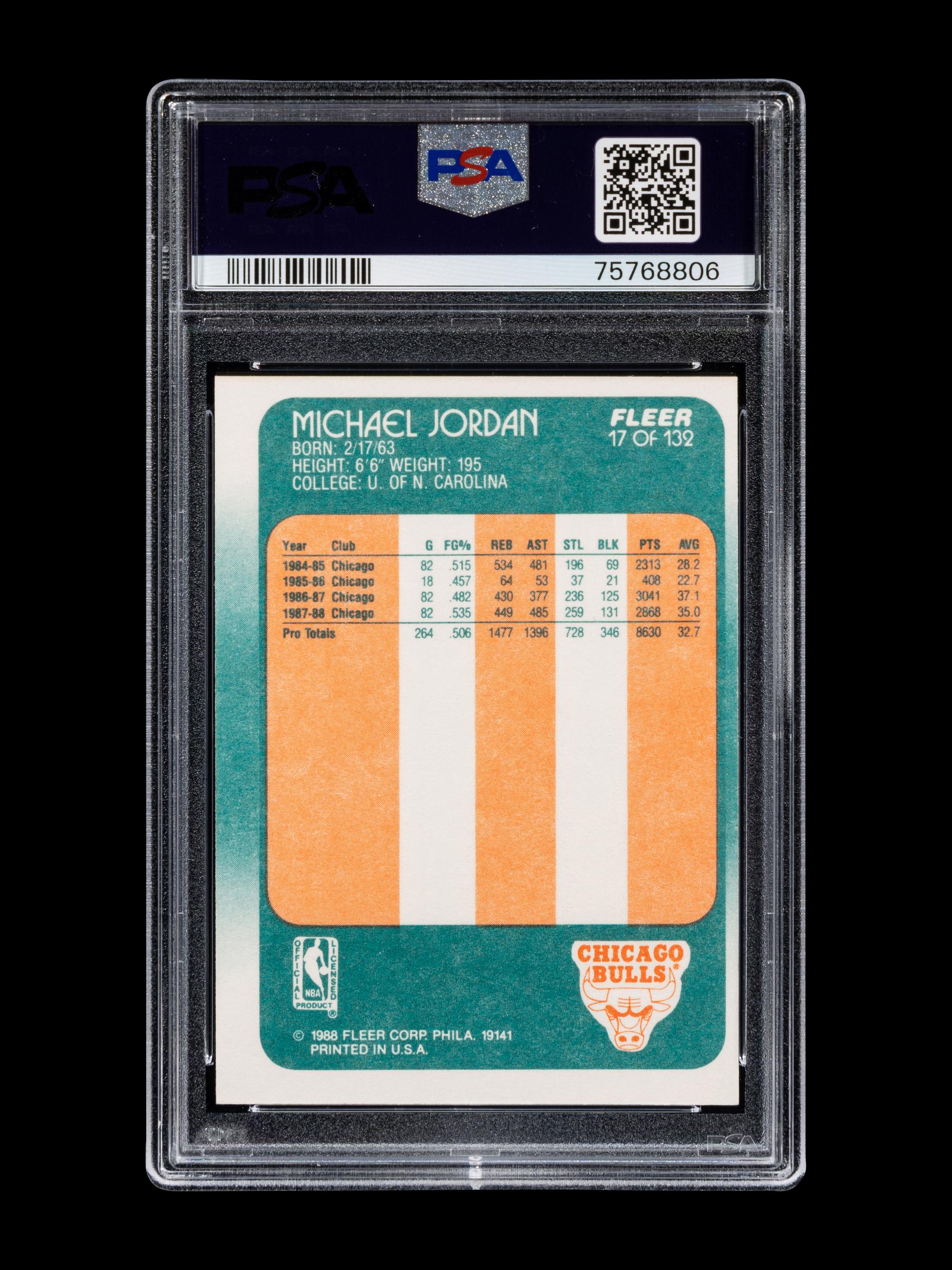 A Group of PSA Graded 1988 Fleer Michael Jordan and Scottie Pippen Basketball Cards,