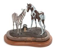 An American Cold Painted Bronze Figural Group Width 11 inches. — June Reed Hess (20th century)