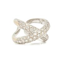 WHITE GOLD AND DIAMOND 'X' RING