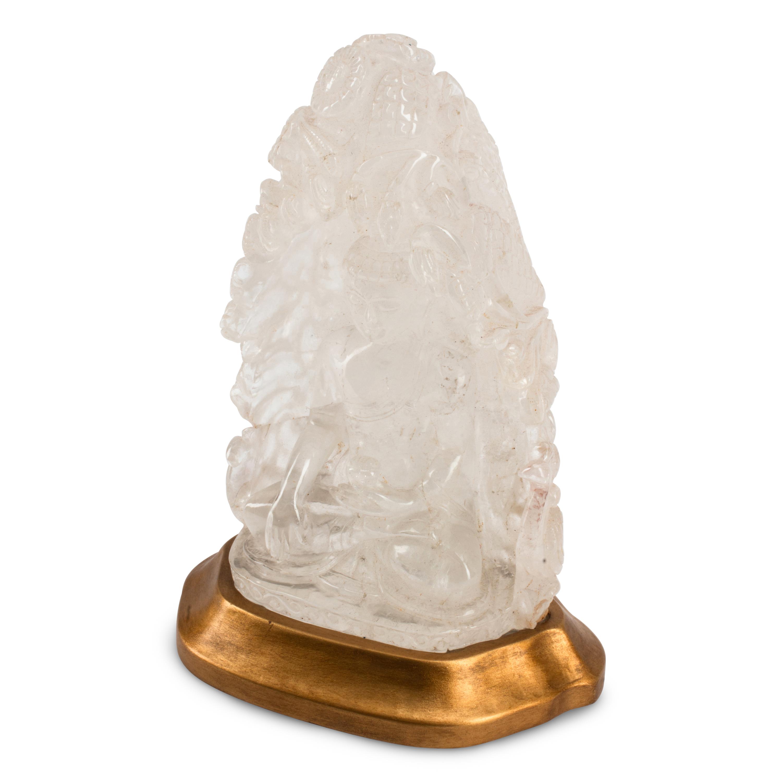 A Carved Rock Crystal Seated Buddha