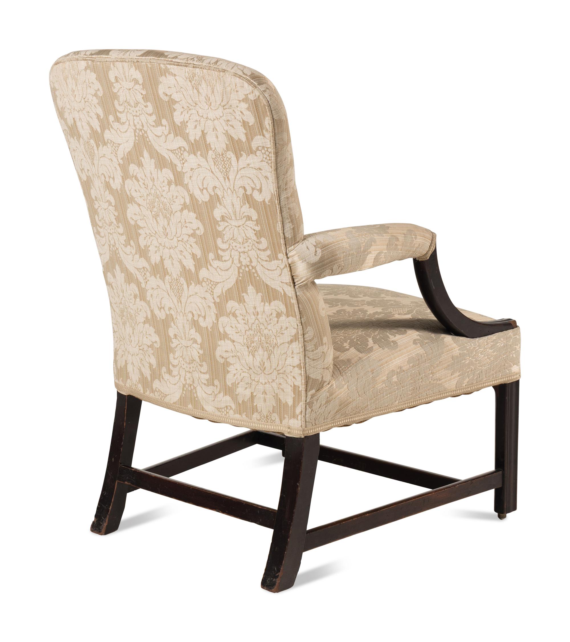 A George III Mahogany Library Chair