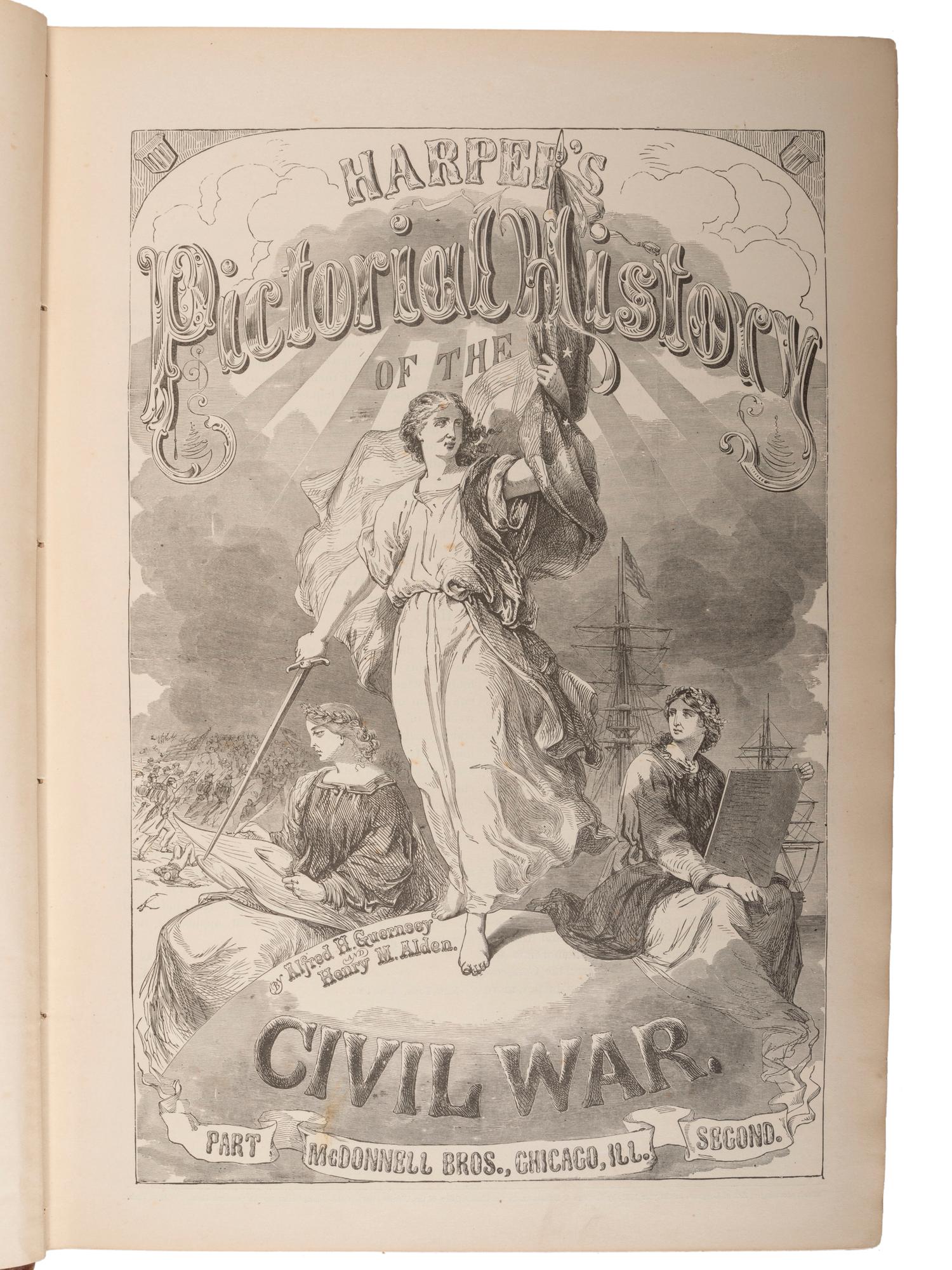 [CIVIL WAR - ART]. A group of assorted Harper's and Frank Leslie pictorial history volumes, comprising: