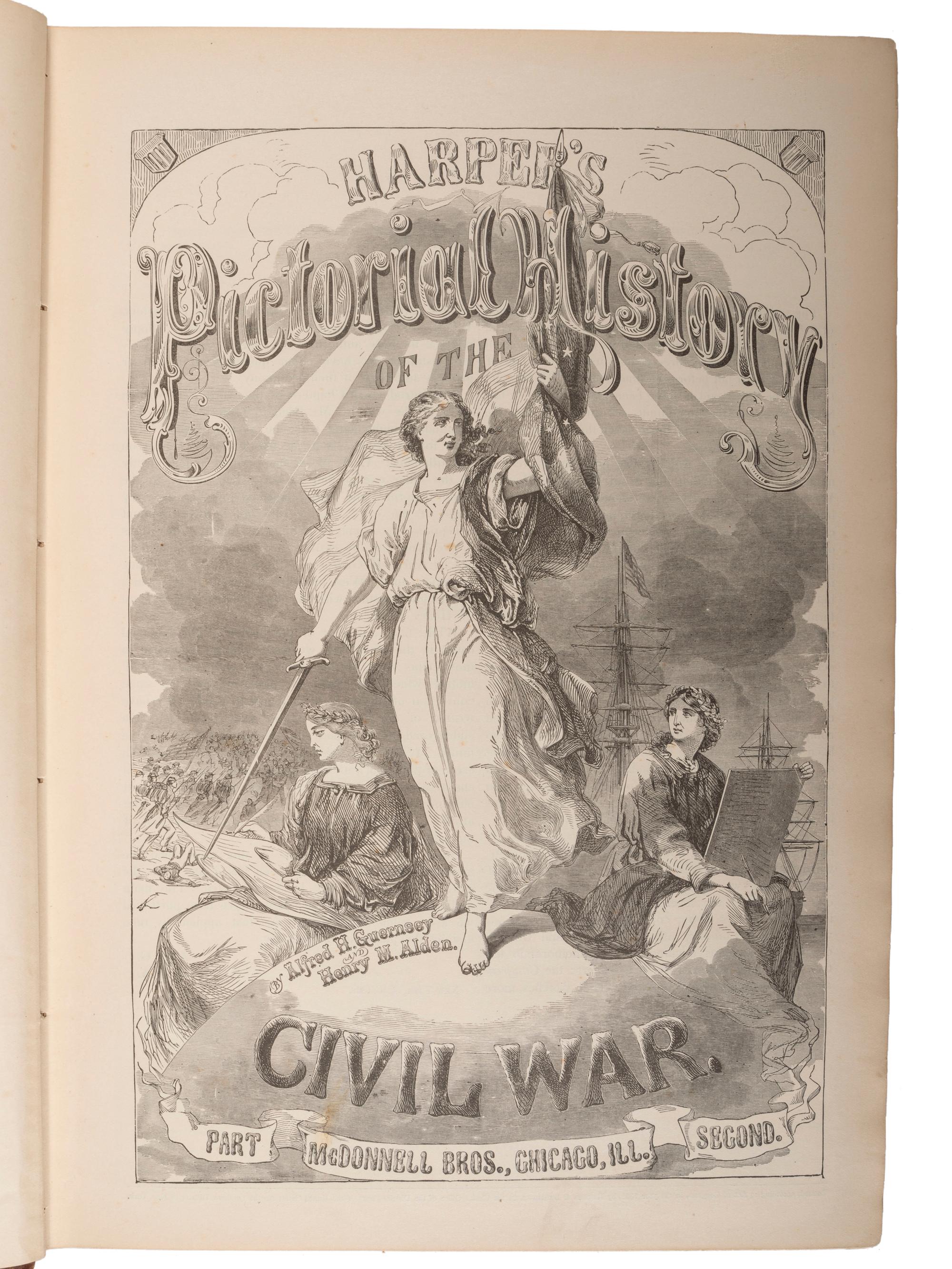 [CIVIL WAR - ART]. A group of assorted Harper's and Frank Leslie pictorial history volumes, comprising: