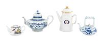 Four Chinese Export Porcelain Covered Ewers