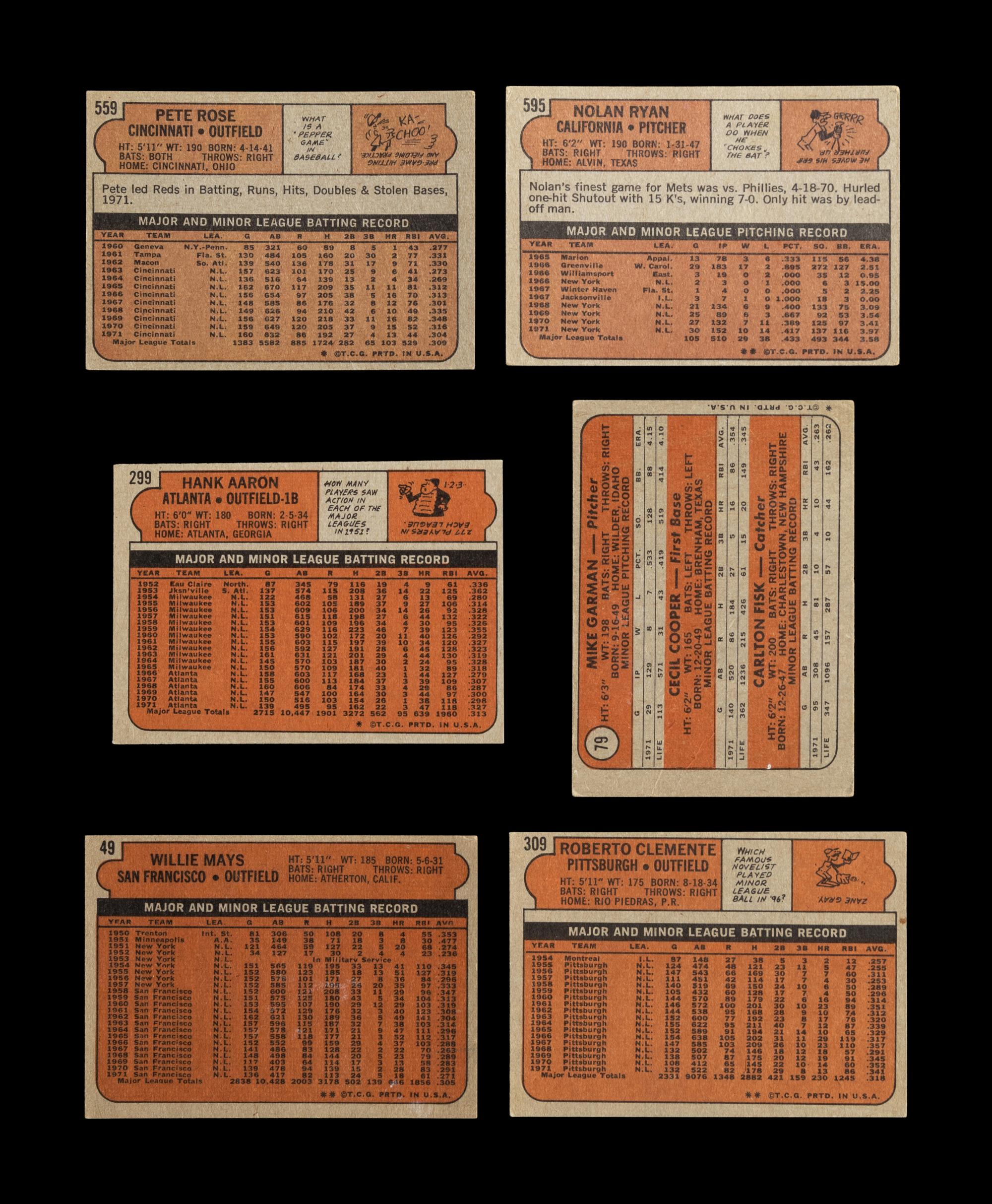 A Complete Set of 1972 Topps Baseball Cards (787/787)