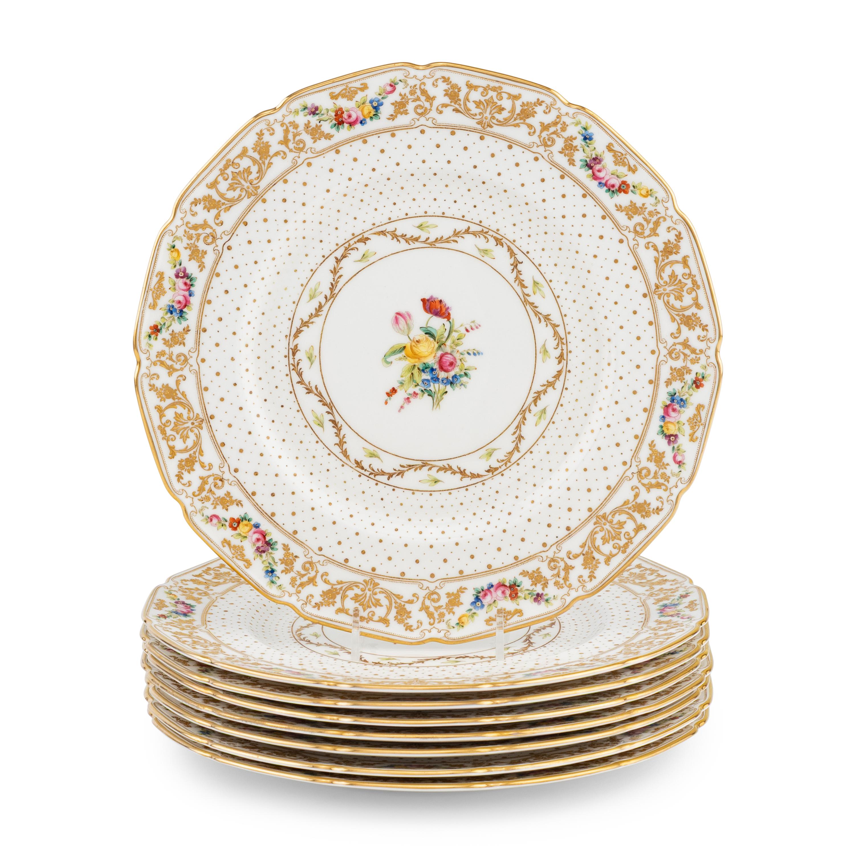 A Set of Eight Royal Doulton Porcelain Dinner Plates