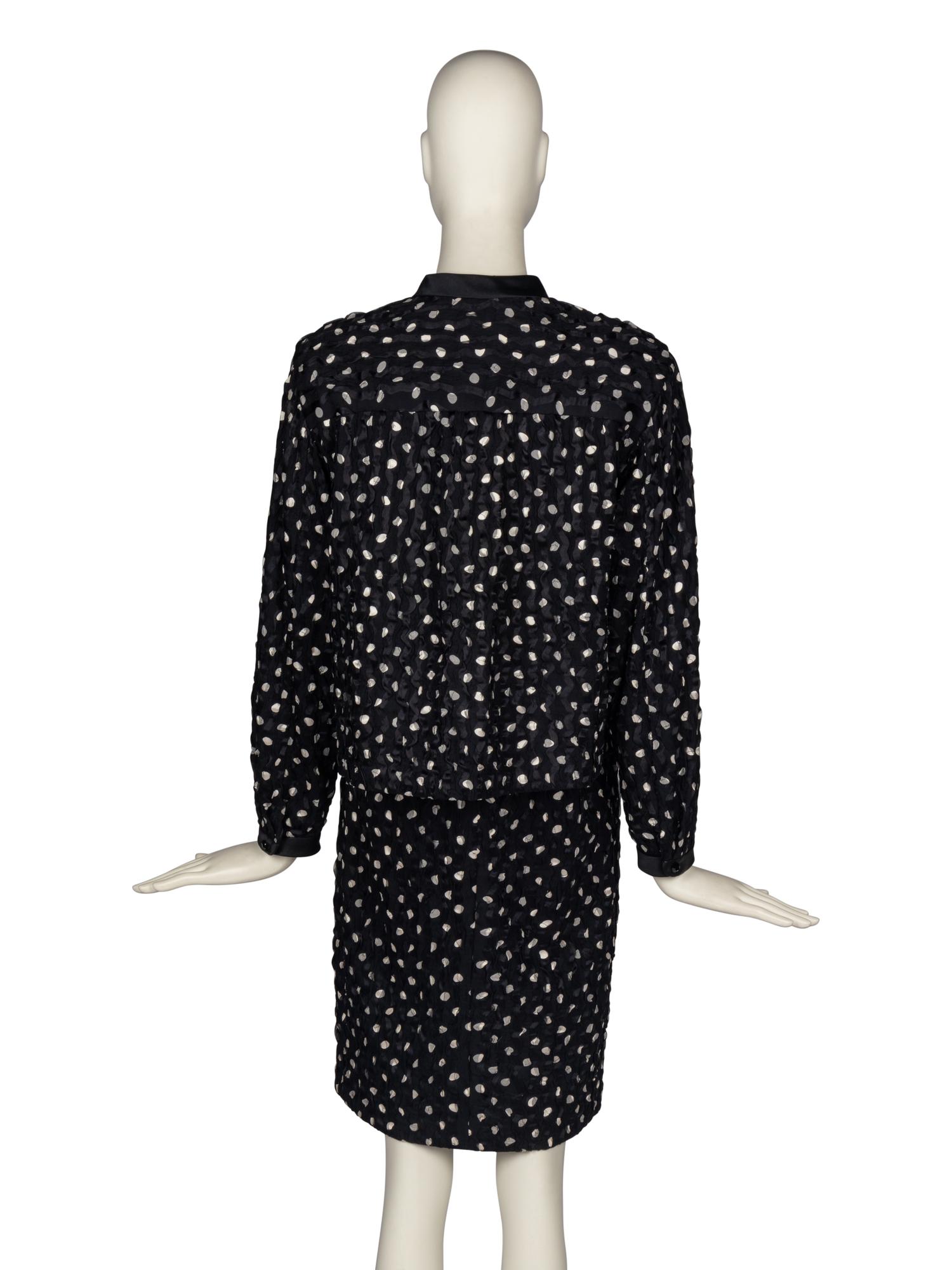 Geoffrey Beene Polka Dot Silk Dress and Jacket