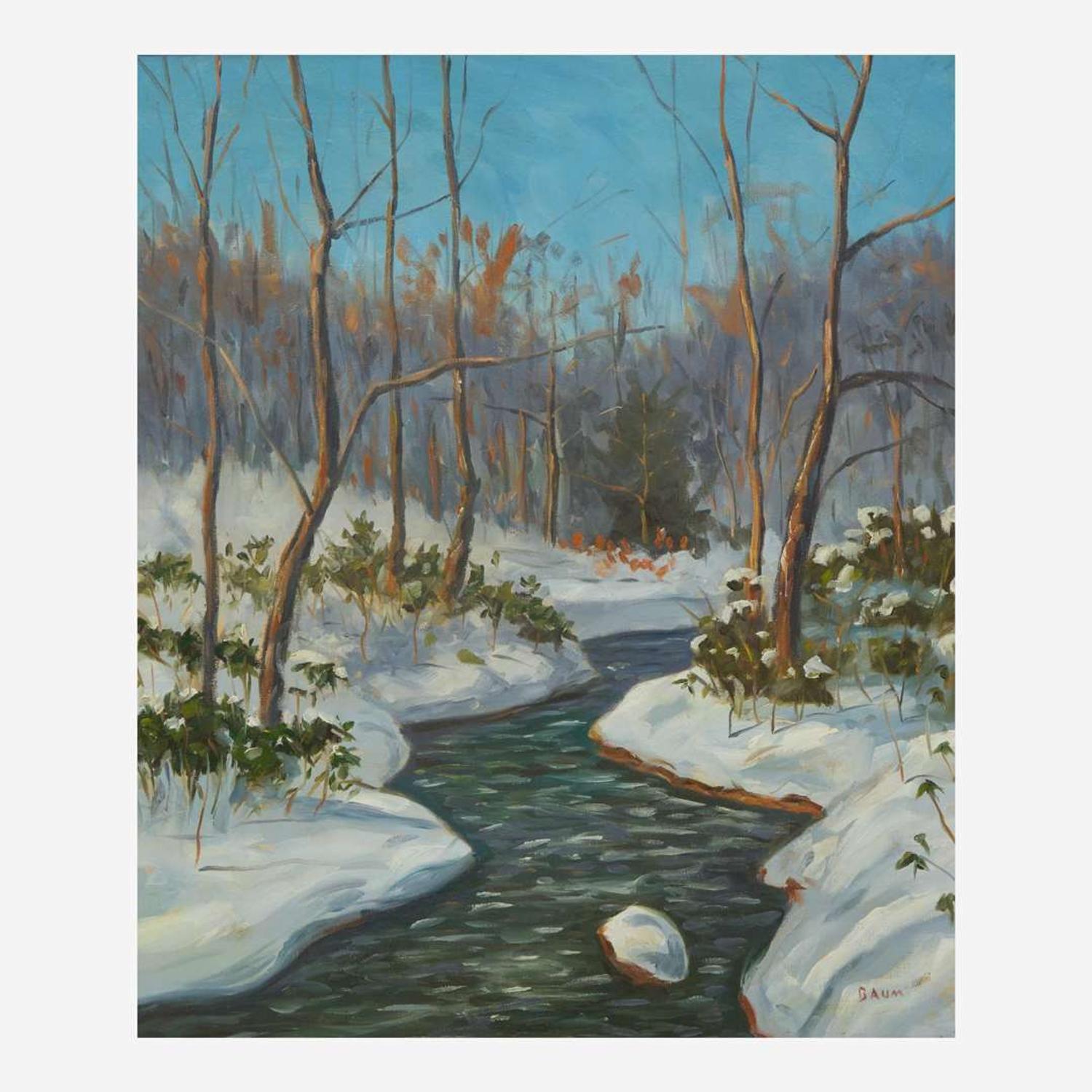 Walter Emerson Baum (American, 1884-1956) Winter Stream