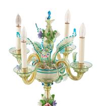 A Pair of Murano Glass Four-Light Candelabra