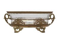 A French Bronze and Cut Glass Footed Center Bowl