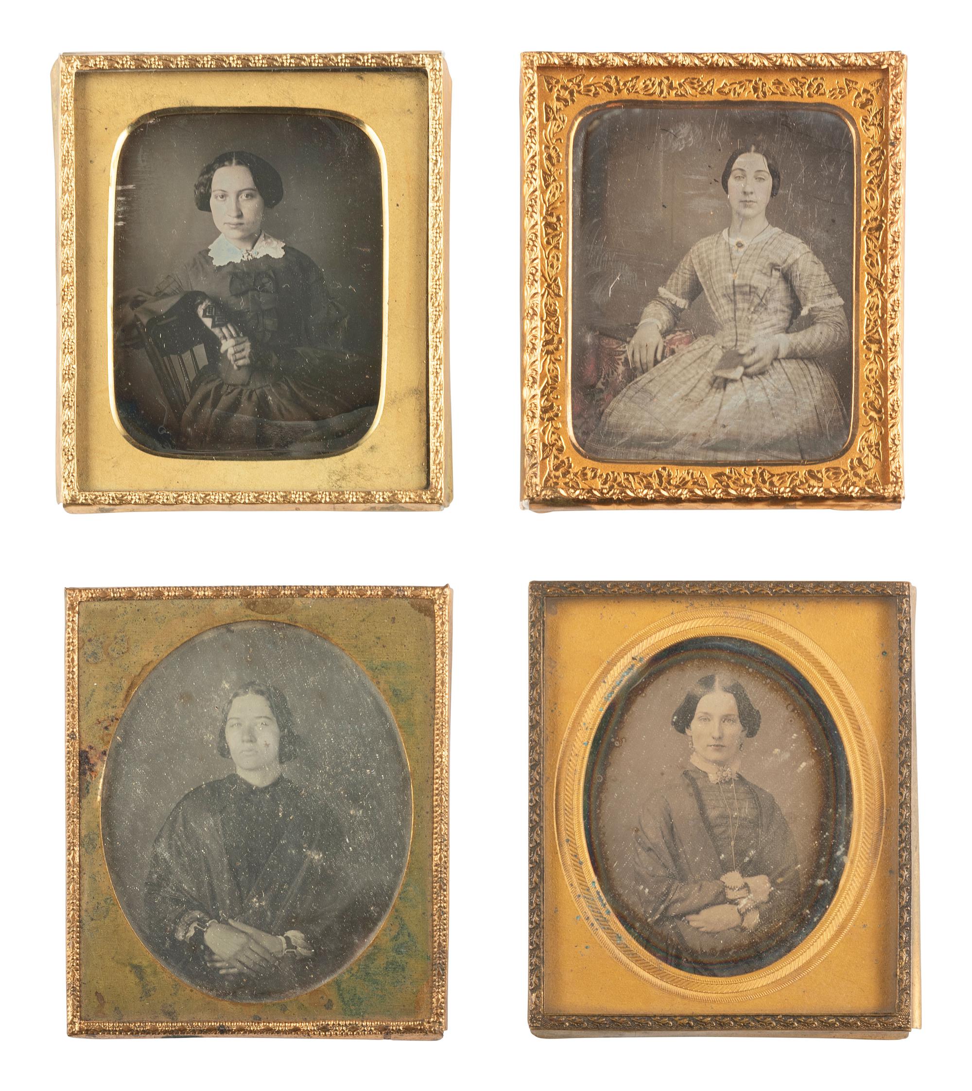 [EARLY PHOTOGRAPHY]. 22 sixth plate daguerreotypes of lovely young women.