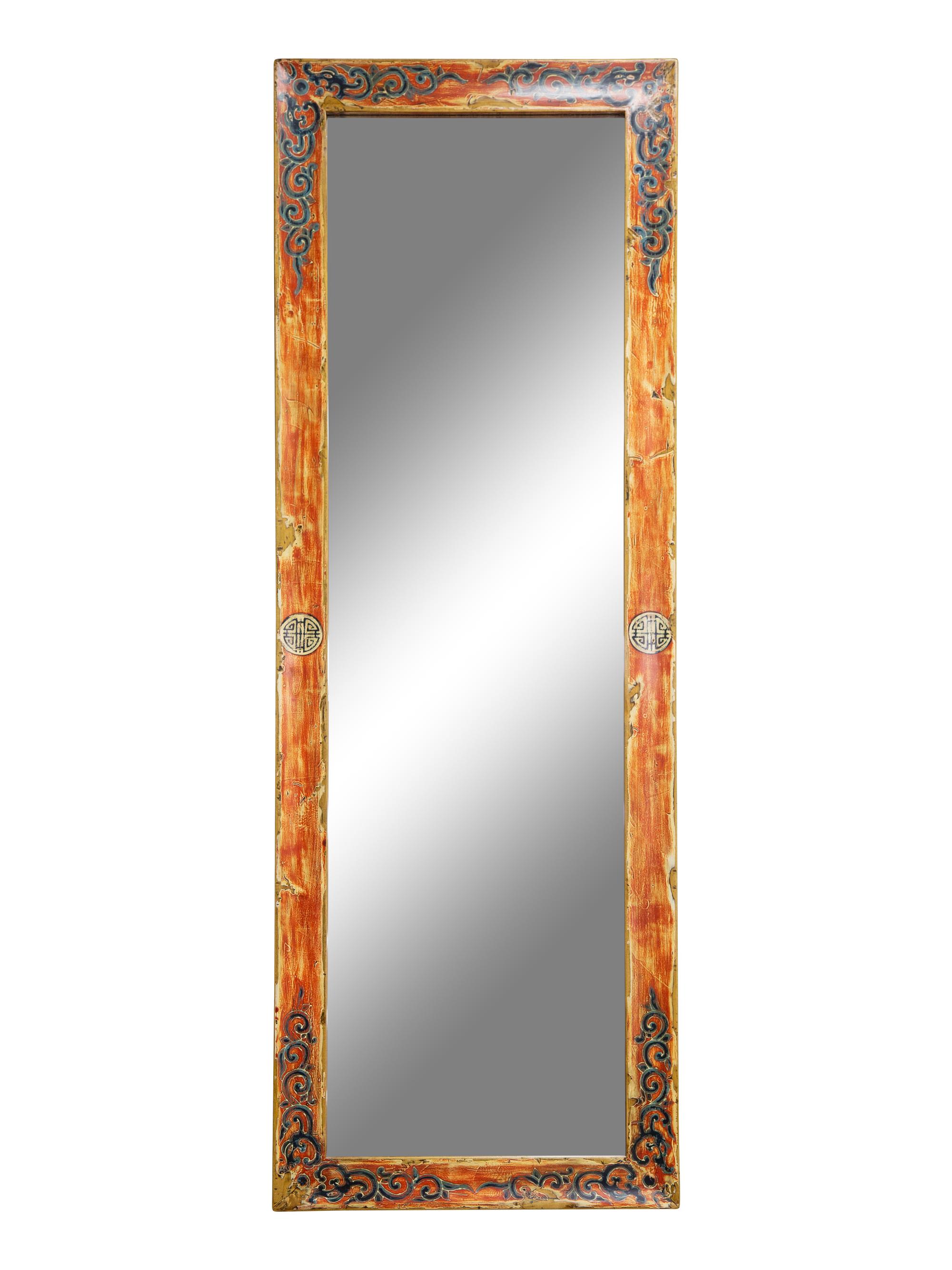 Two Chinese-Style Painted Pier Mirrors