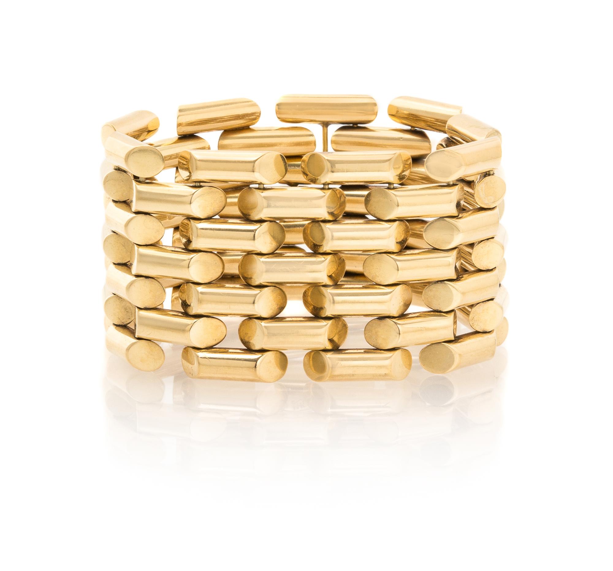 A Retro 14 Karat Yellow Gold Demi Parure, Circa 1940, 65.80 dwts.