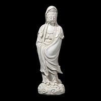 An Impressive Chinese Blanc de Chine Guanyin , Impressed Sunjiang Shanren M ark, 17th/18th Century 清早期 筍江山人款德化白瓷觀音立像