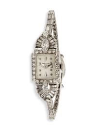 HAMILTON, VINTAGE, PLATINUM AND DIAMOND WATCH