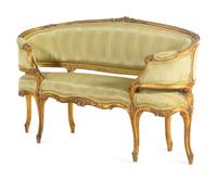 A Louis XV Style Carved Giltwood Settee