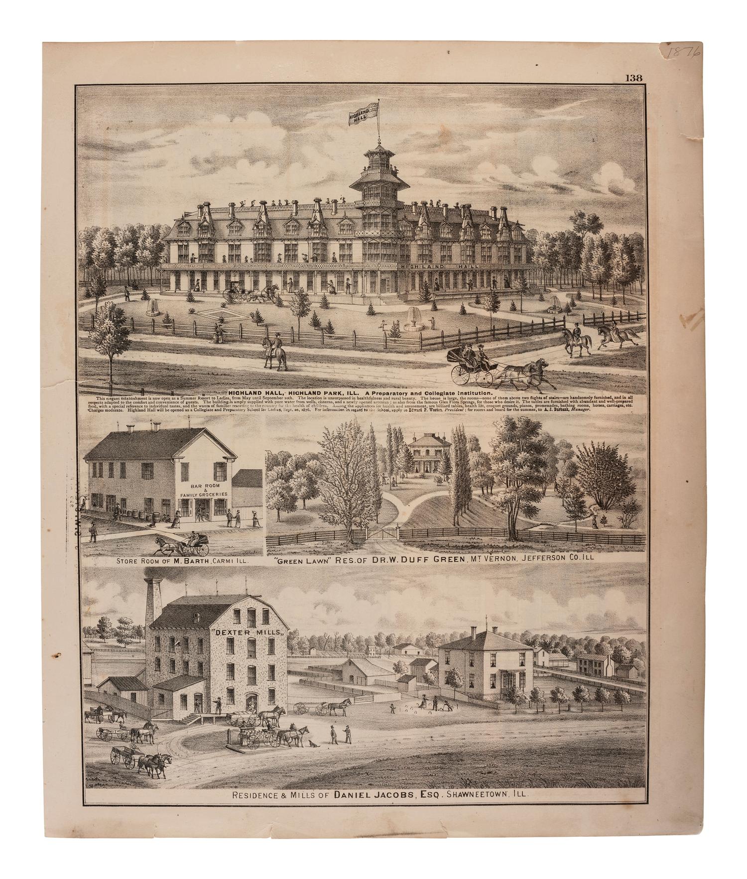 [CHICAGO]. A group of engravings and prints of Chicago and other areas of Illinois.