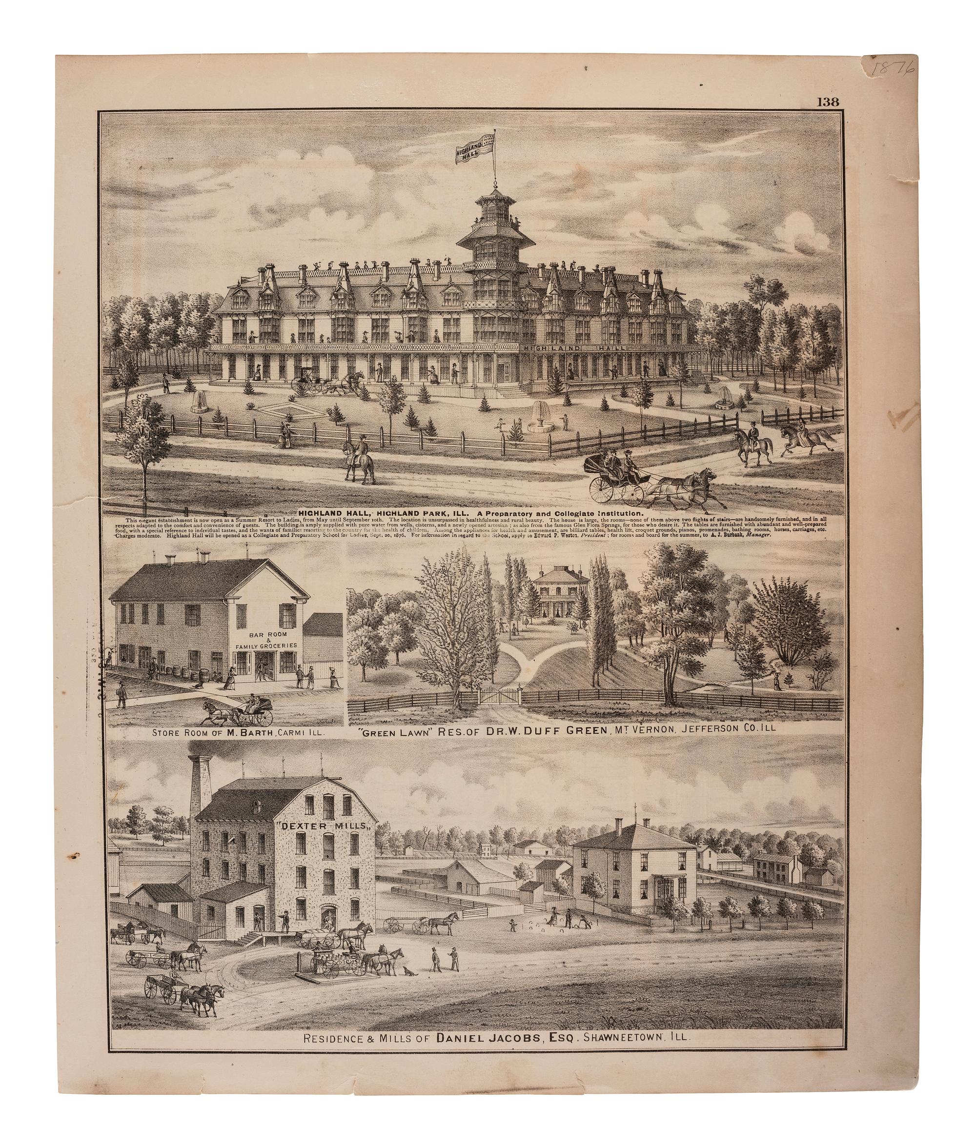 [CHICAGO]. A group of engravings and prints of Chicago and other areas of Illinois.