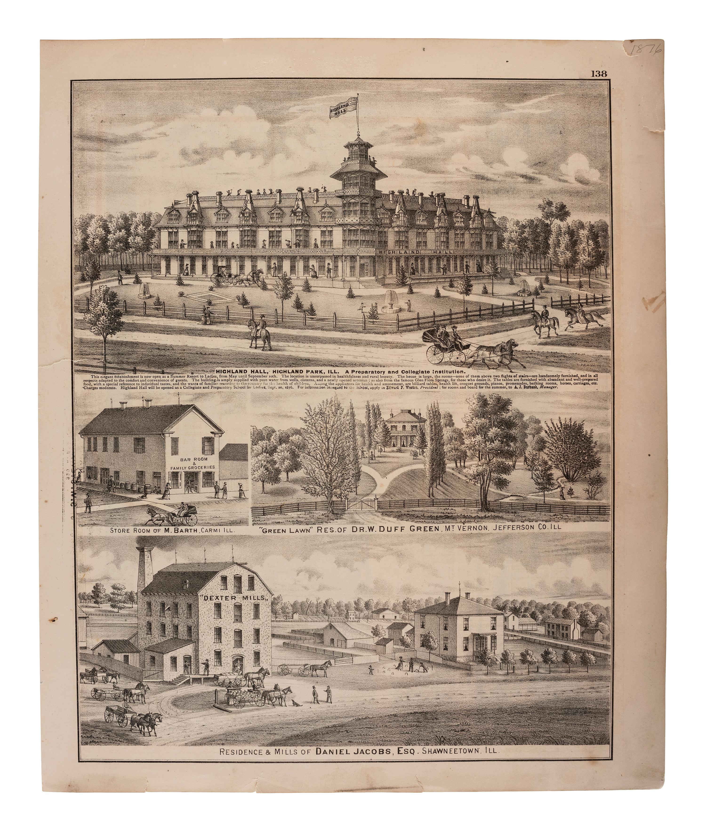 [CHICAGO]. A group of engravings and prints of Chicago and other areas of Illinois.