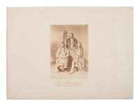 Johnson and Co. with Scalp . Albumen photograph of Ute Braves involved with the Battle of Milk Creek. Ca 1870s.