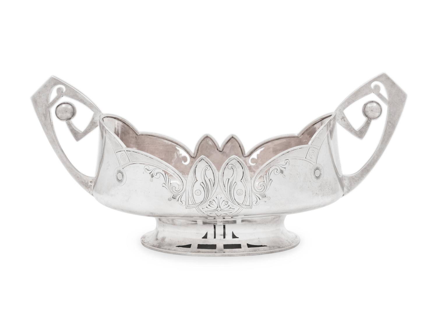 A Russian Silver and Rose-Gilt Decorated Centerpiece Bowl