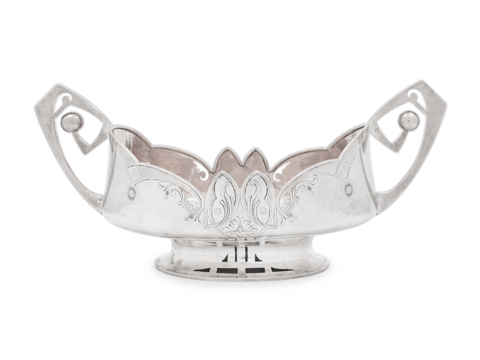 A Russian Silver and Rose-Gilt Decorated Centerpiece Bowl