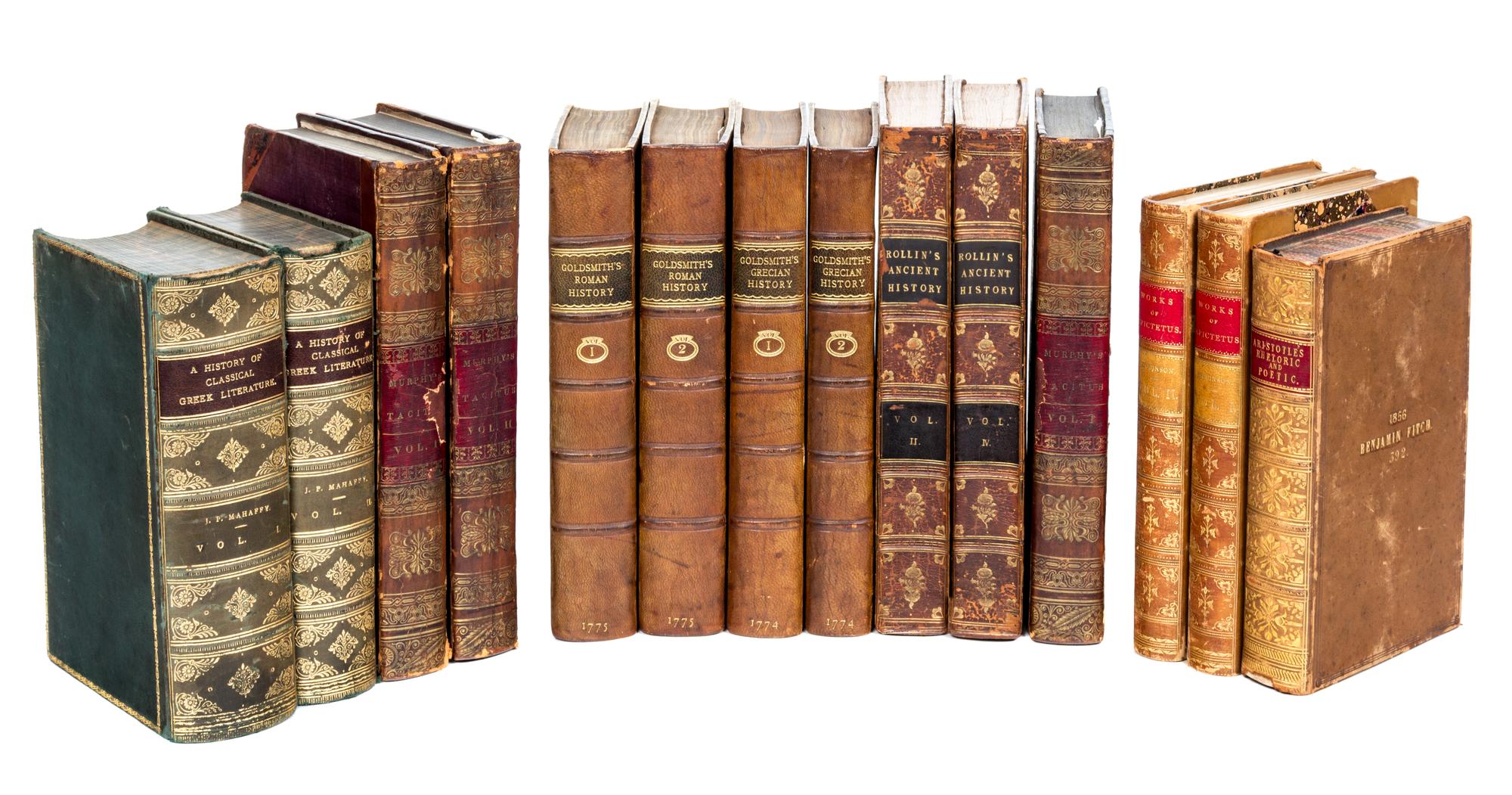 (CLASSICS) A group of 14 leather-bound volumes.