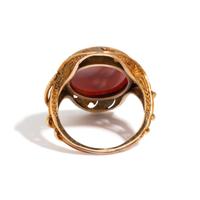 A Neoclassical Gold and Carnelian Finger Ring with a Male Portrait Bust
