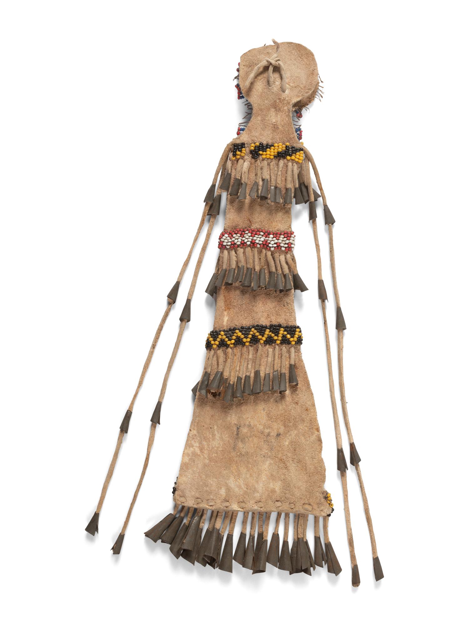 Apache Beaded Hide Awl Case, with Figure