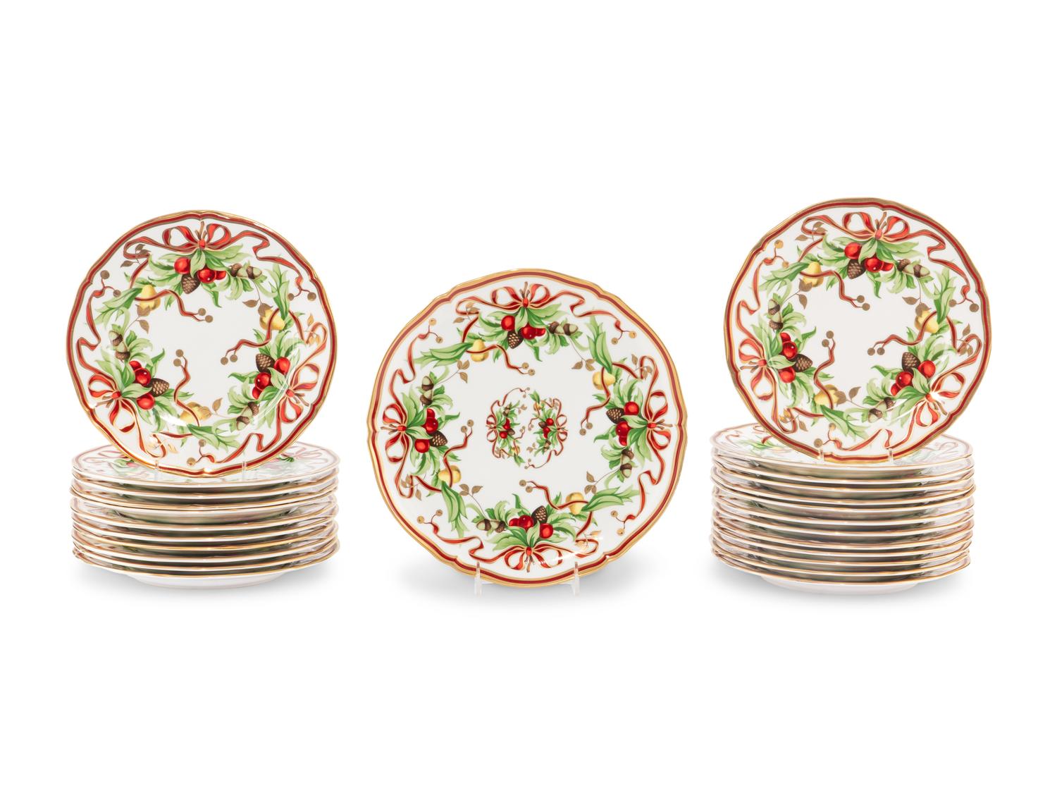 A Set of Twenty-Four Tiffany and Co. Christmas Plates
