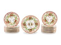 A Set of Twenty-Four Tiffany and Co. Christmas Plates