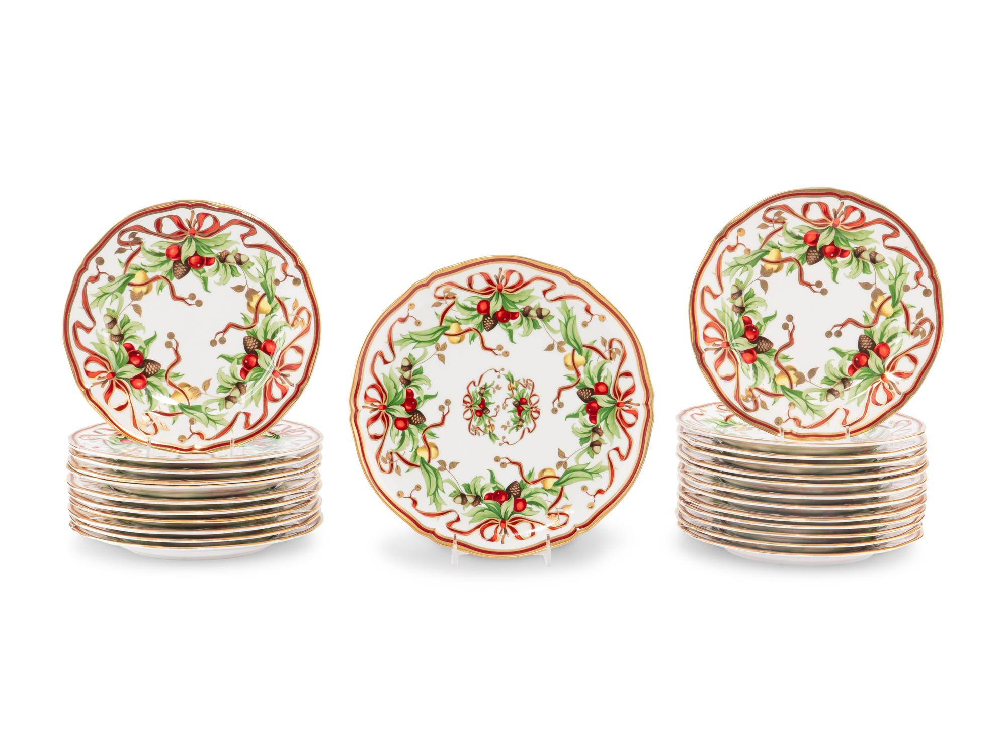 A Set of Twenty-Four Tiffany and Co. Christmas Plates