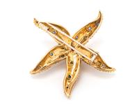 TIFFANY & CO., SCHLUMBERGER, YELLOW GOLD, RUBY AND SAPPHIRE STARFISH BROOCH