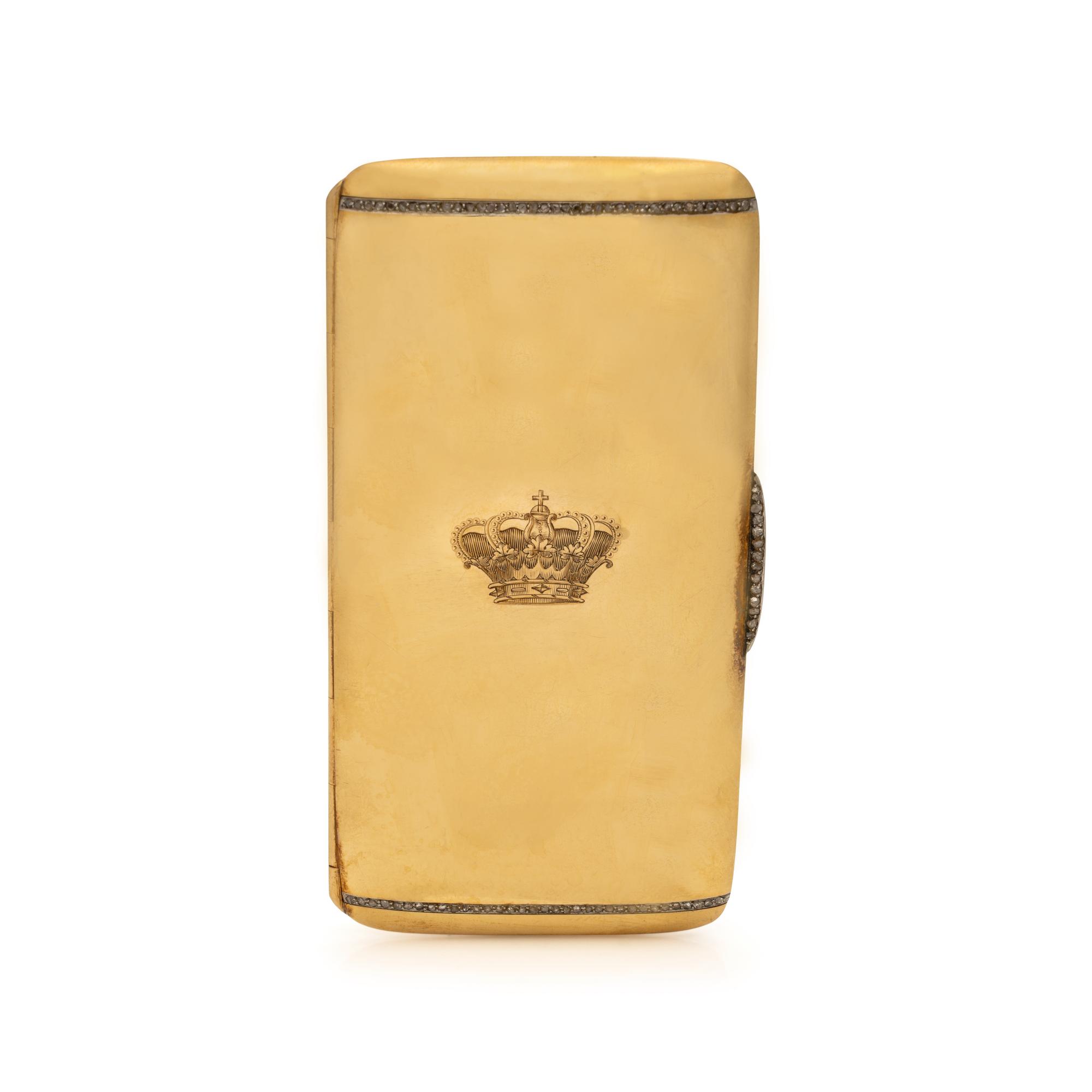 French, Antique, Yellow Gold and Diamond Case