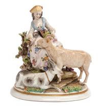 A Continental Porcelain Figural Group Height 7 1/4 inches.