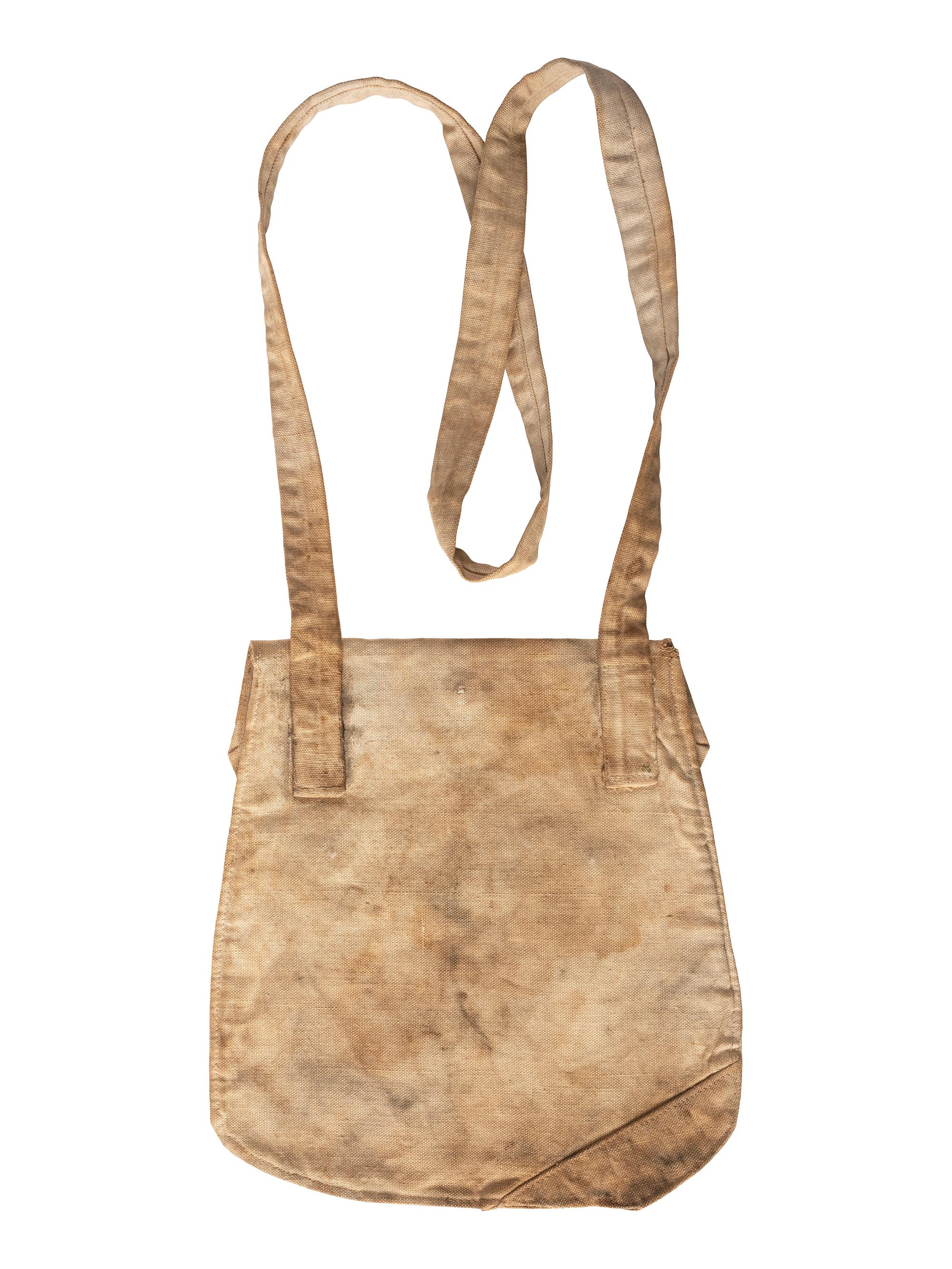[CIVIL WAR]. White cotton haversack, likely prewar or early war militia issue.