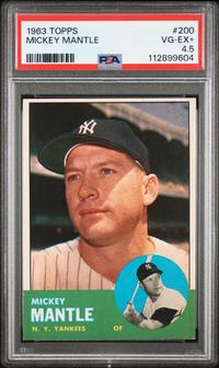 A 1963 Topps Mickey Mantle Baseball Card No. 200 (PSA 4.5 VG-EX+)