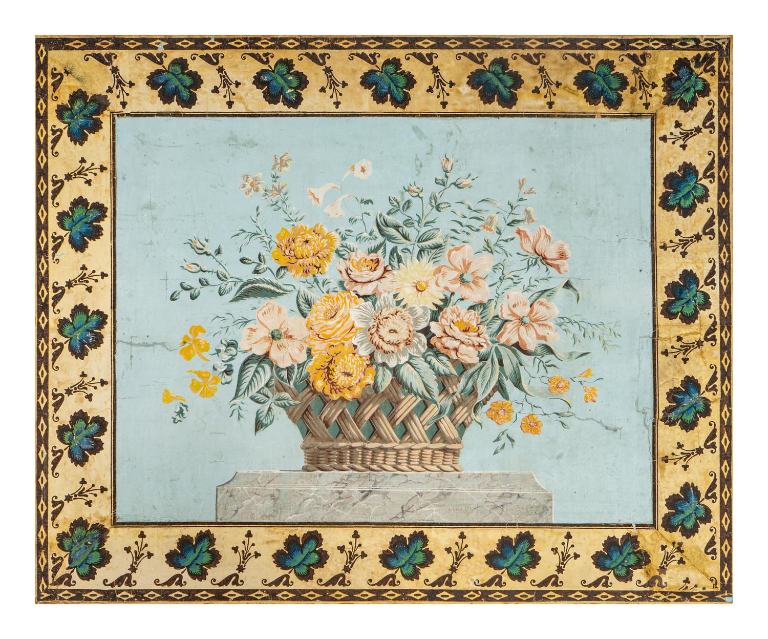 A French Papier Peinte Fireboard