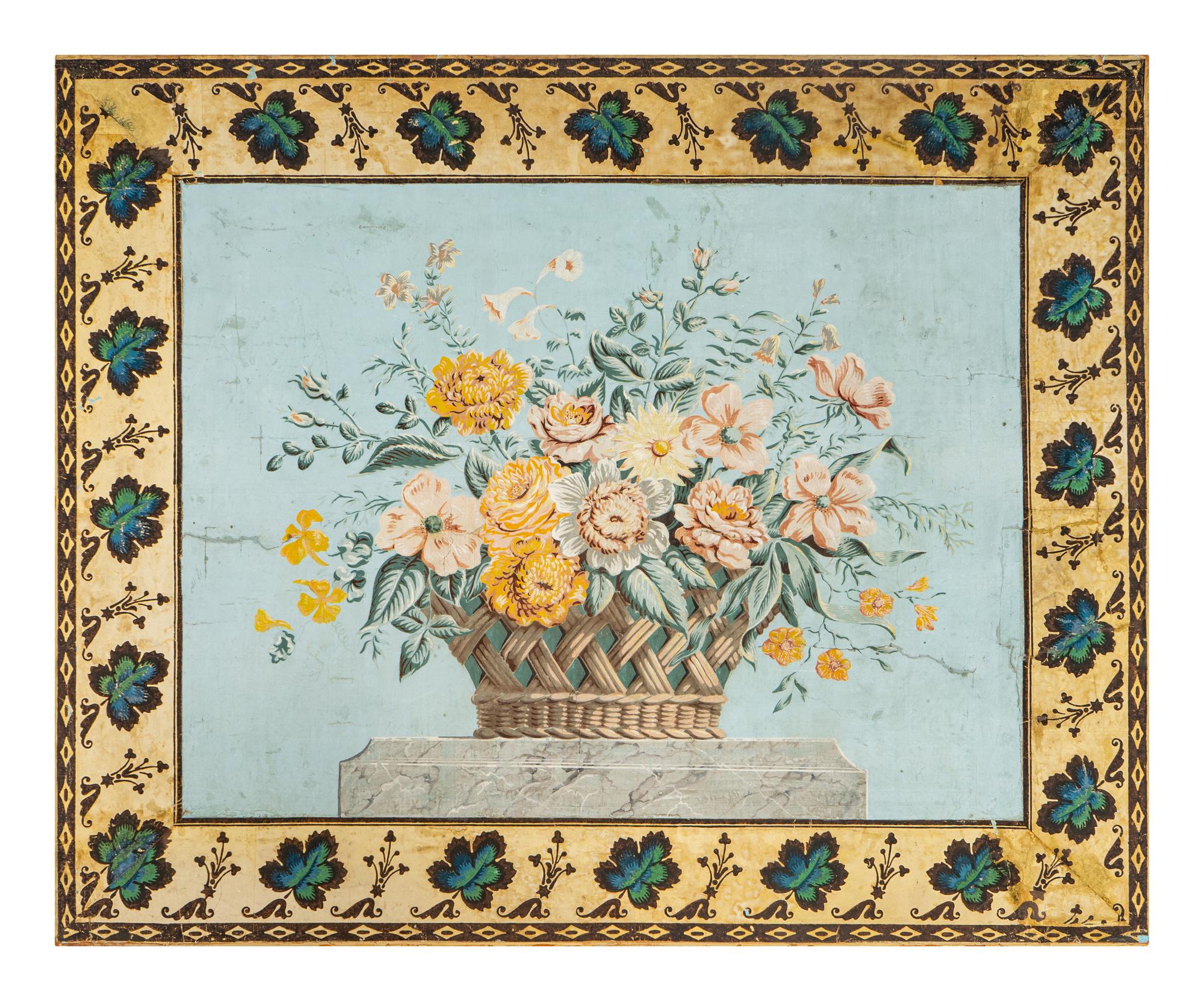 A French Papier Peinte Fireboard