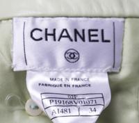 A Chanel Pale Green Leather Skirt, Size 34.