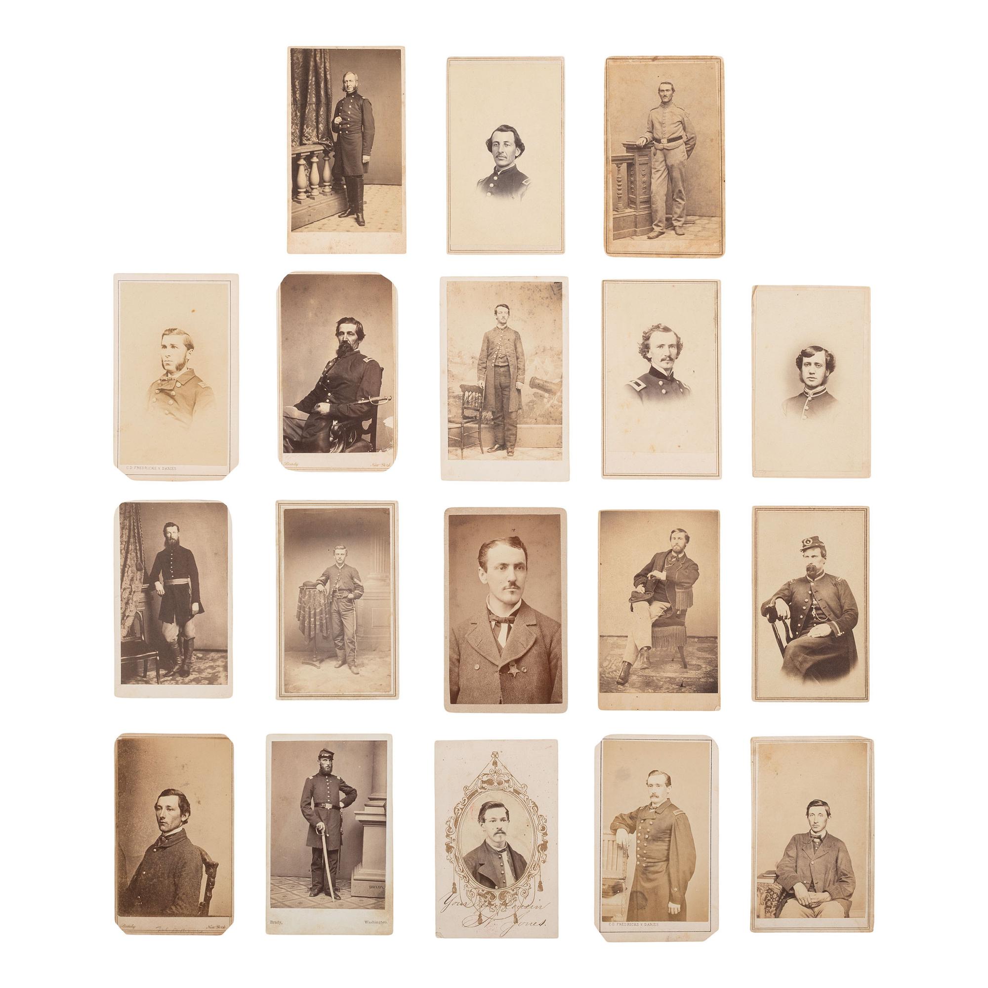 [Civil War] Group of 37 Carte de Visites of Union Officers and Enlisted Men