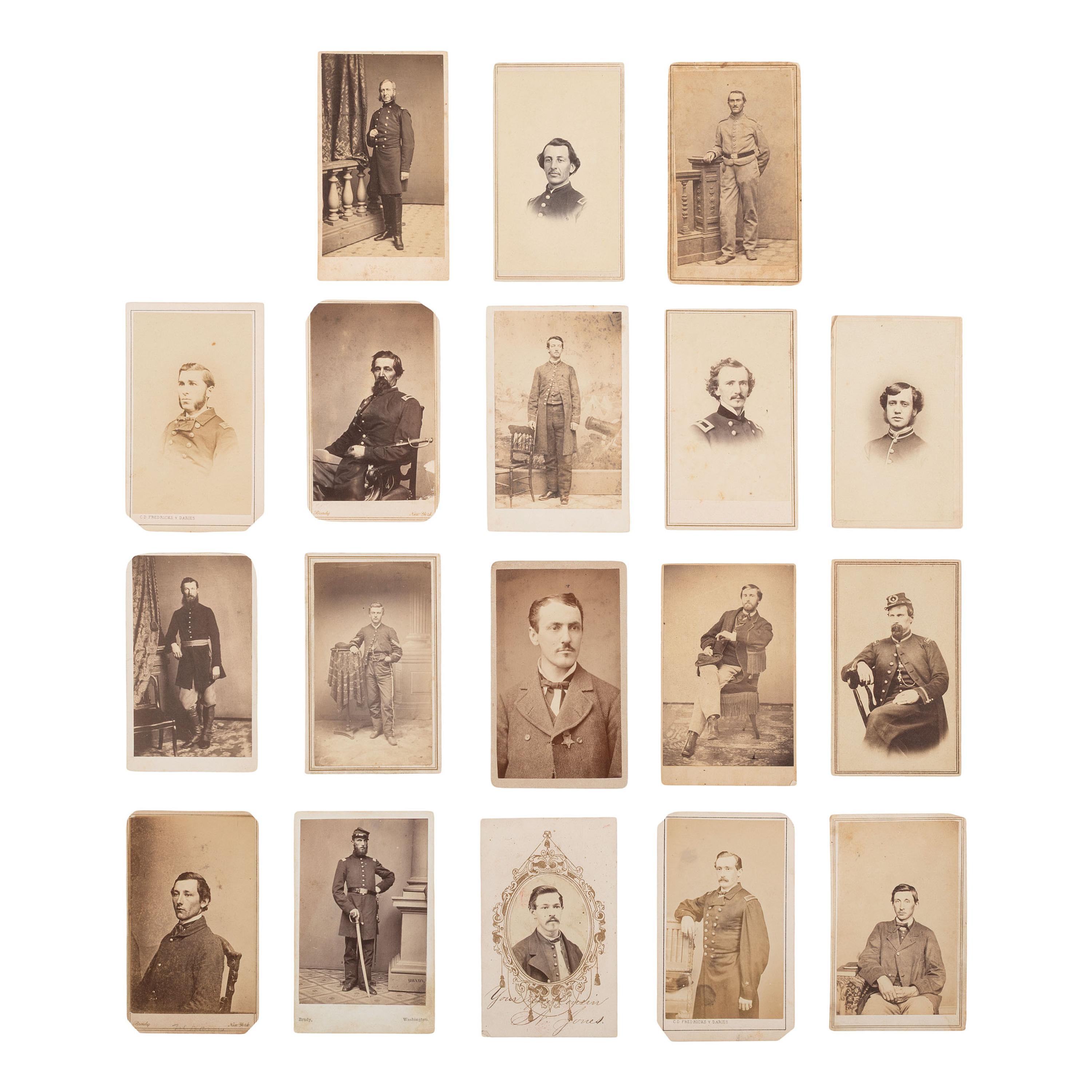 [Civil War] Group of 37 Carte de Visites of Union Officers and Enlisted Men