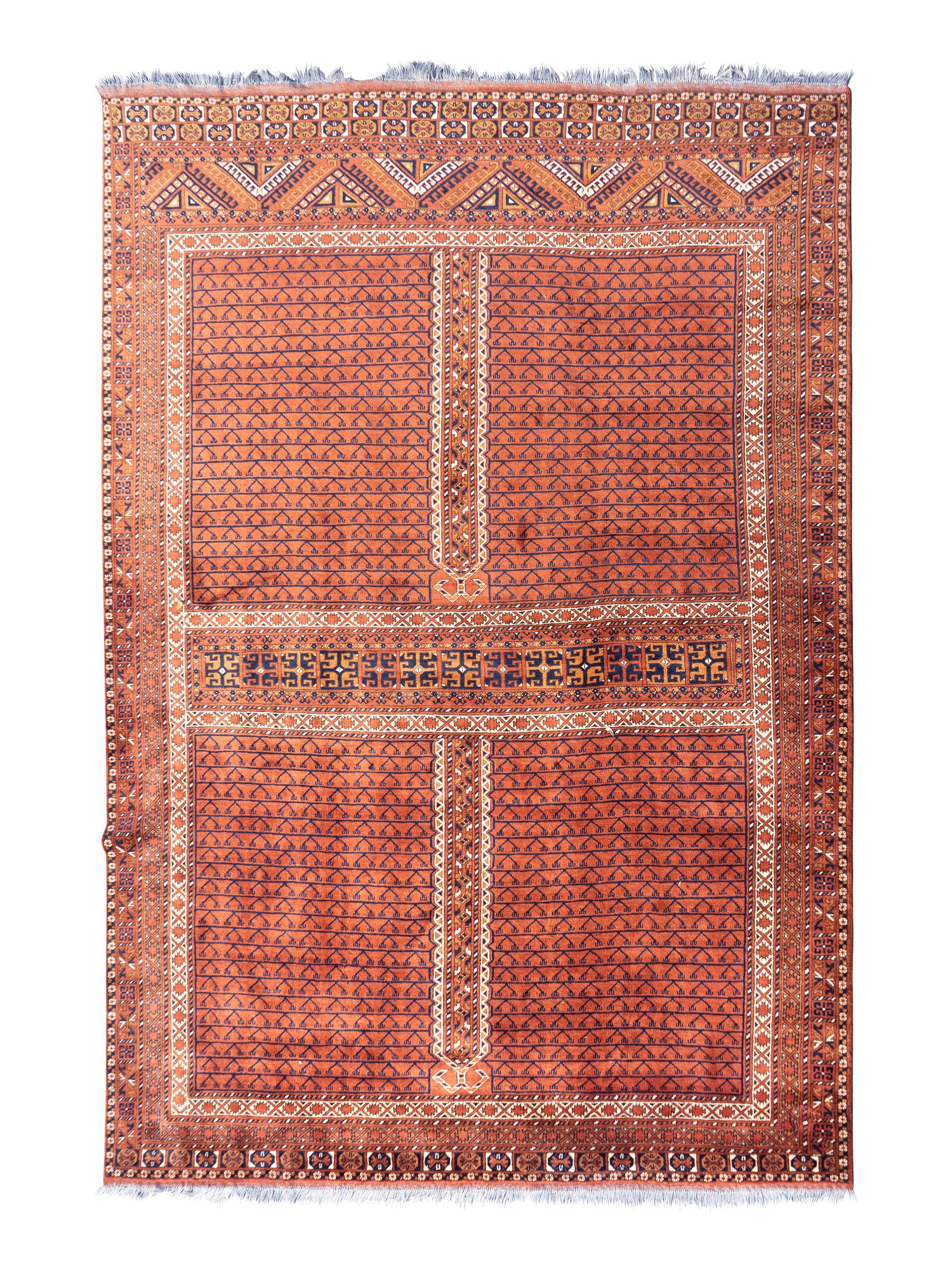 A Yomud Bokhara Wool Carpet — 20TH CENTURY