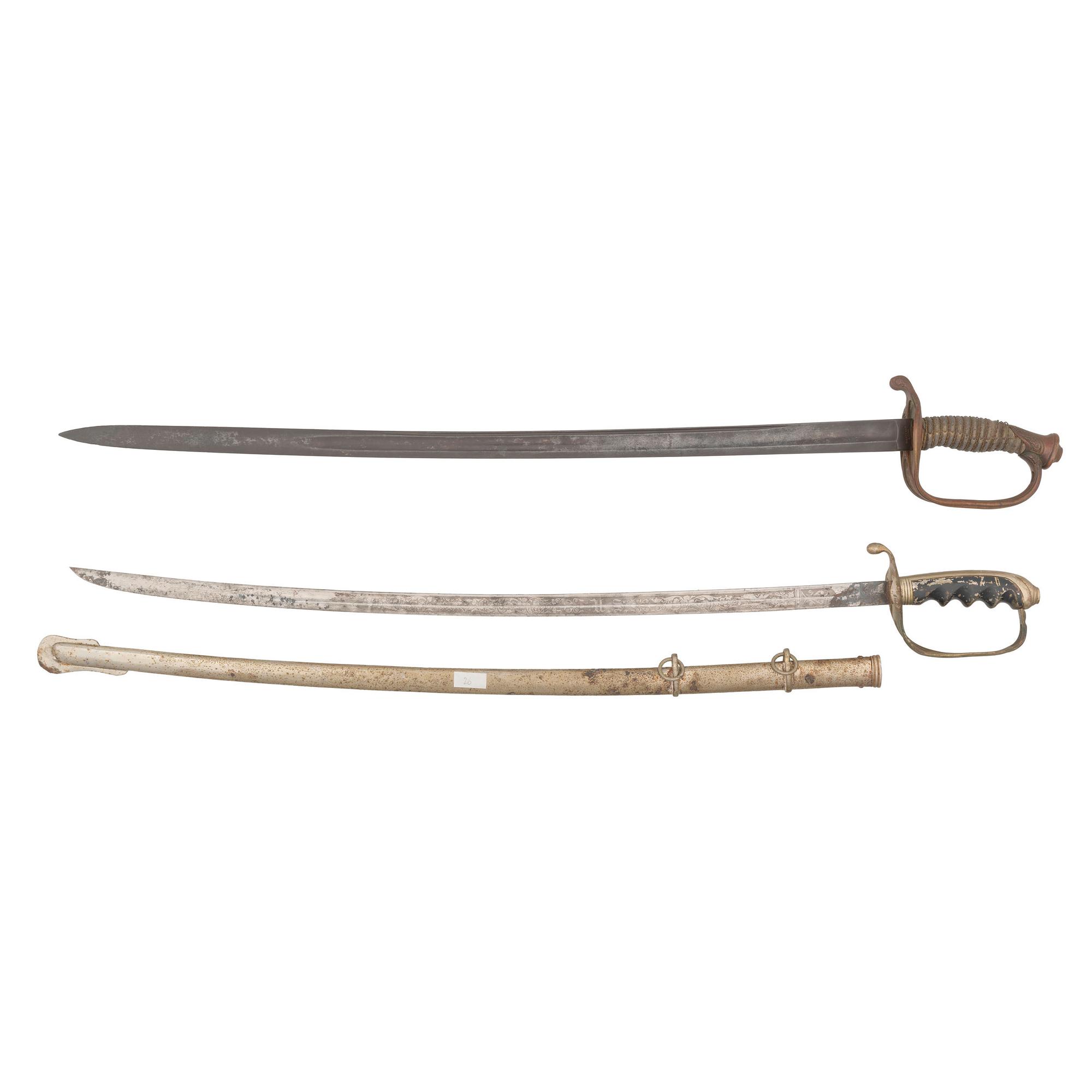 Lot of Two Swords: U.S. M1850 Foot Officers by Horstmann and U.S. M1902 Officers
