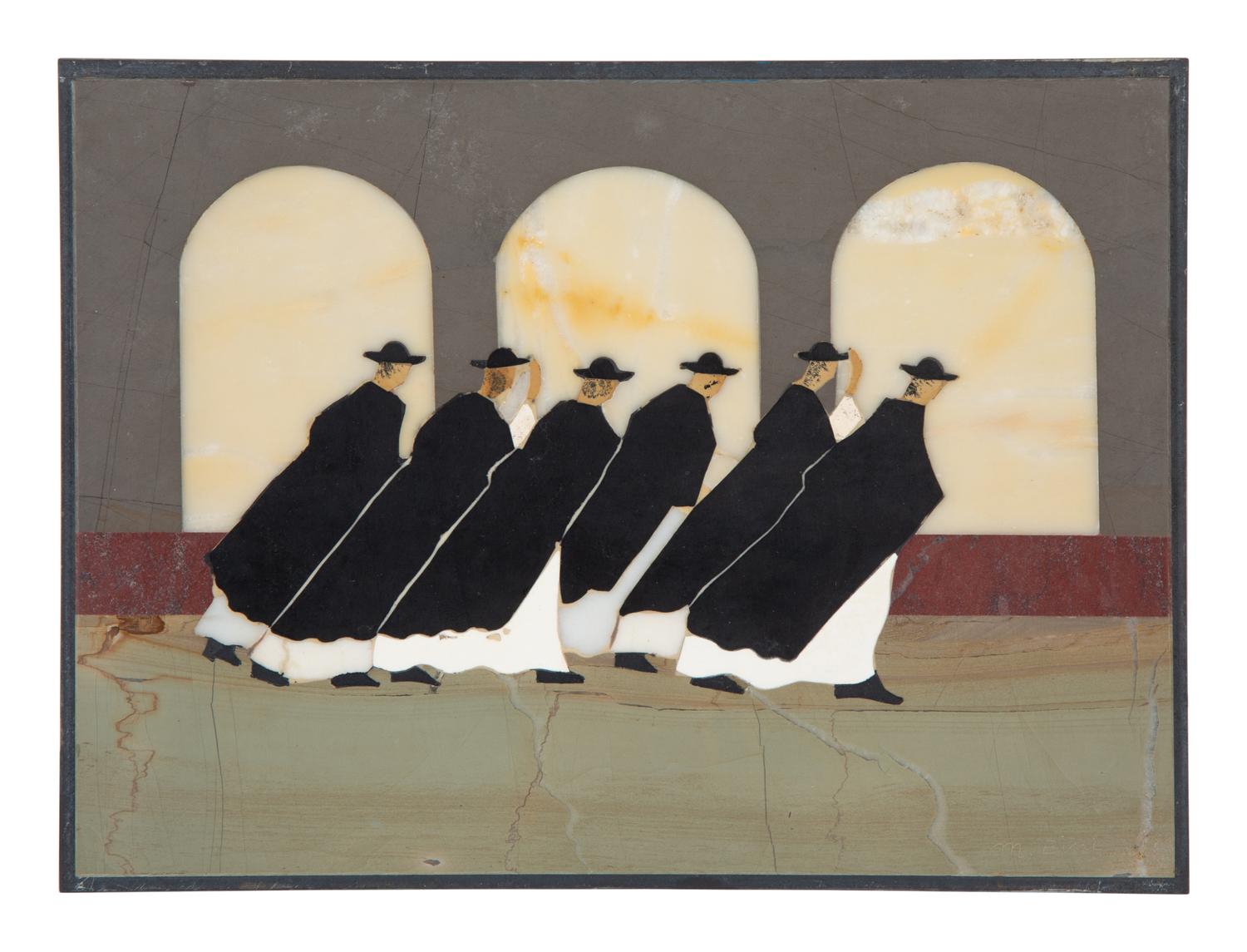 Four Italian Modernist Pietra Dura Pictorial Plaques — 20TH CENTURY