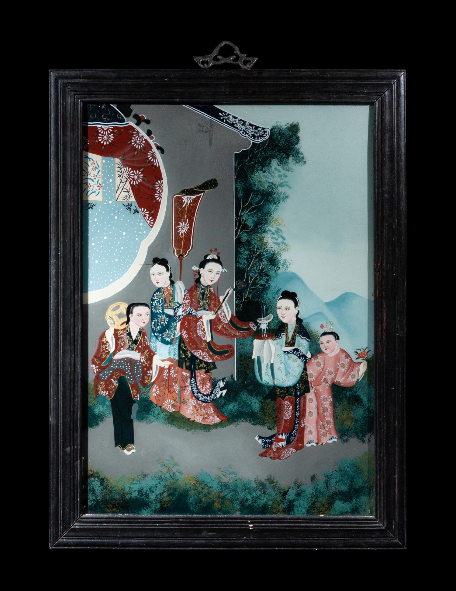 Seven Chinese Reverse Glass Paintings