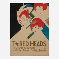 Alfonso Iannelli (American/Italian, 1888-1965) Original Maquette for "The Red Heads with James B. Carson in a Vividly Colored Musical Comedy" Poster