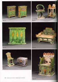 A Group of Chinese Sancai Glazed Earthenware Miniature Furniture , Ming Dynasty 明 三彩袖珍家具一組