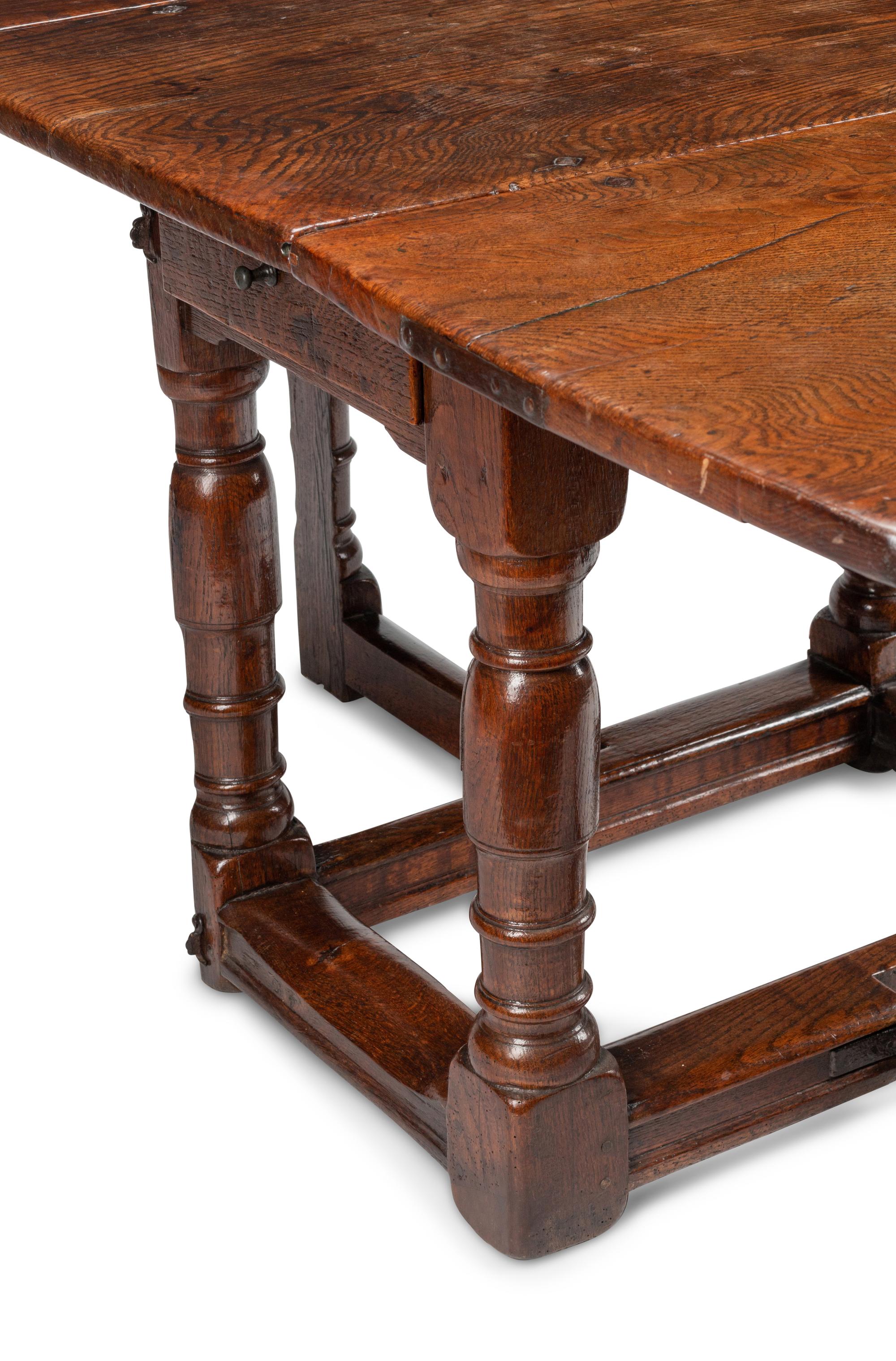 A William and Mary Oak Drop-Leaf Gate-Leg Table